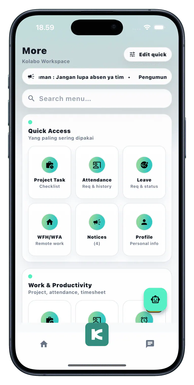 Kolabo mobile app preview